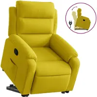 vidaXL Poltrona relax con supporto in piedi in velluto giallo
