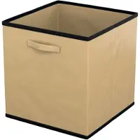 Intirilife 6x scatola pieghevole in tessuto beige - 26,7 x 26,7 x 28 cm - Scatola multifunzionale da abbinare ad armadi o scaffali
