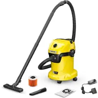Kärcher WD3-18 V-17/20 Cordless Wet and Dry Vacuum Cleaner - Yellow and Black - Plastic - (without battery or charger)