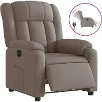 vidaXL Poltrona relax elettrica in tessuto tortora