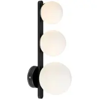 Markslöjd Applique per il bagno Puro nero a 3 luci in vetro