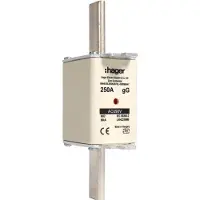 Hager Cartuccia fusibile NH NH2C gG 690 V 250 A con segnalatore combinato e linguetta di presa in metallo