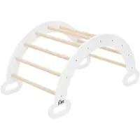 Joyz arco da arrampicata per bambini, bianco, arco a dondolo in legno, a partire da 2 anni, arco da arrampicata a triangolo secondo il triangolo di Pikler & giocattolo Montessori