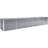 vidaXL Letto da giardino rialzato in acciaio zincato 480x80x77 cm Grigio