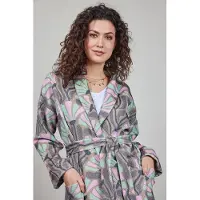 DIDI Kimono Vest Lois Print Sand With Cosmic Flower Print Taglia: 48 | Cardigan Outlet | Donna | Marrone