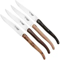 Laguiole En Aubrac 4MC99QFIHK, set di 4 coltelli da bistecca, legno francese