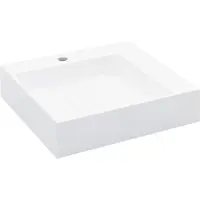 vidaXL Lavabo 50 x 50 x 12,3 cm Fusione minerale/marmo bianco