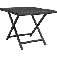 vidaXL Tavolo pieghevole nero 45x35x32 cm in poly rattan