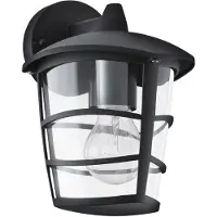 Eglo Applique Esterno Moderna Aloria Alluminio Nero Policarbonato Bianco 1 Luce E27