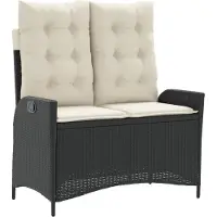 vidaXL Panchina da giardino regolabile con cuscini in Poly Rattan nero