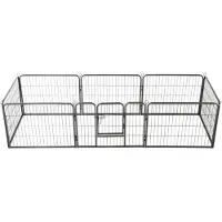 vidaXL Box per cani 8 pannelli in acciaio 60 x 80 cm nero