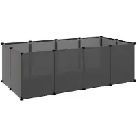 vidaXL Gabbia per piccoli animali nera 144x74x46,5 cm PP e acciaio