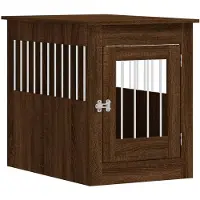 vidaXL Gabbia per cani in stile arredamento in rovere marrone 55x80x68 cm