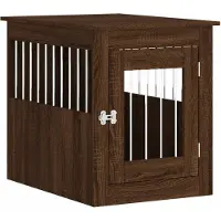 vidaXL Gabbia per cani in stile arredamento in rovere marrone 55x75x65 cm