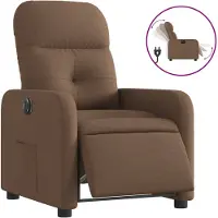 vidaXL Poltrona relax elettrica in tessuto marrone