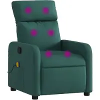 vidaXL Sedia da massaggio in tessuto verde scuro
