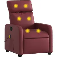 vidaXL Sedia da massaggio in Pelle finta rosso vino
