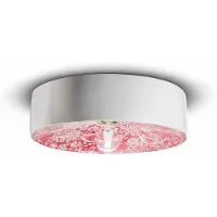 FERROLUCE Plafoniera PI, motivo floreale Ø 40 cm rosso/bianco