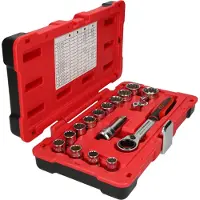 Ks Tools 3/8"+1/2" TRIPLEplus Set di chiavi a bussola passante da 17 pezzi - 916.4050
