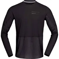 Norrøna - T-shirt a maniche lunghe da trail running - Senja Equaliser Lightweight Long Sleeve M'S Caviar Black per Uomo in Poliestere Riciclato - Taglia XL - Nero