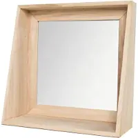 TODAY Specchio cosmetico con cornice in legno, 32 x 26 cm
