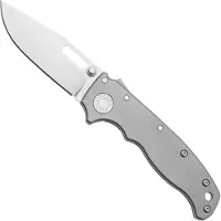 Demko Knives Coltello pieghevole AD 20.5 Smooth Titanium 20CV, clip point
