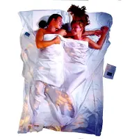 Cocoon TravelSheet Doublesize Silk Sacco a pelo da viaggio (220 x 180 cm - Double, grigio)
