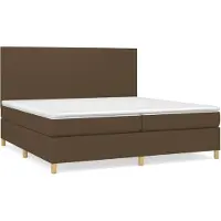 vidaXL Letto a molle con materasso marrone scuro 200x200 cm in tessuto