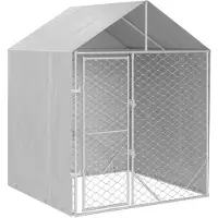 vidaXL Cuccia per cani da esterno con tetto Silver 2x2x2,5 m Acciaio zincato