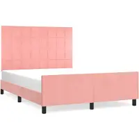 vidaXL Struttura letto con testiera rosa 140x190 cm in velluto
