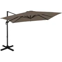 Vonroc Ombrellone a sbalzo Pisogne 300x300cm - Parasole Premium | Marrone chiaro/taupe