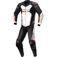 Alpinestars Tuta In Pelle GP Force Chaser 1 Pezzo Black White Red Fluo, Taglia: 58