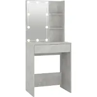 vidaXL Tavolino con LED in cemento grigio 60x40x140 cm