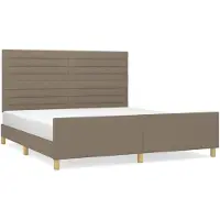 vidaXL Struttura letto senza materasso Taupe 160x200 cm in tessuto