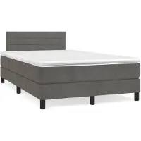 vidaXL Letto a molle con materasso grigio scuro 120x200 cm in velluto