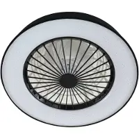 LINDBY Ventilatore da soffitto LED Mace, nero, silenzioso, Ø 47 cm