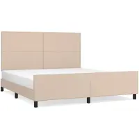 vidaXL Struttura letto con testiera cappuccino-marrone 180x200 cm in Pelle finta
