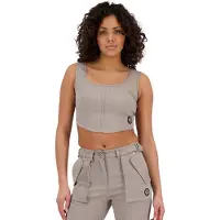 BLACK BANANAS Zip Corset Top Grey Taglia: M | Canottiere Outlet | Donna | Grigio