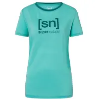 Super.natural Women's The Essential Logo Tee Maglia merino Donna (XS, turchese)