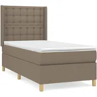 vidaXL Letto a molle con materasso Taupe 80x200 cm in tessuto