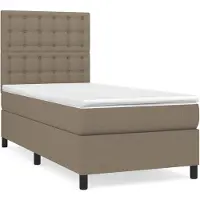 vidaXL Letto a molle con materasso Taupe 80x200 cm in tessuto