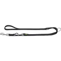 Hunter Adjustable Nylon V Leash Guinzagli per cani (Länge max. 200 cm - Breite 1,0 cm, nero)