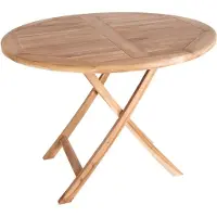 Ebuy24 Tavolo da giardino Oline Ø100 cm in teak massiccio.