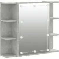 vidaXL Armadio a specchio con LED grigio cemento 70x16,5x60 cm