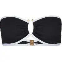 Seafolly Women's Beach Bound Ring Front Bandeau Parte superiore bikini Donna (34, nero)