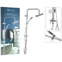 Bathroom Solutions Set doccia con doccia a pioggia, acciaio inox, altezza 80 cm