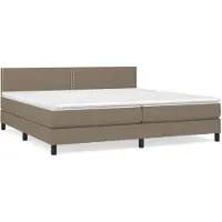 vidaXL Letto a molle con materasso Taupe 200x200 cm in tessuto