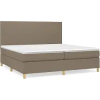 vidaXL Letto a molle con materasso Taupe 200x200 cm in tessuto