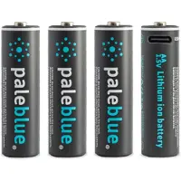 Pale Blue 4 batterie AA al litio da 1,5 V ricaricabili con USB-C