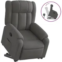 vidaXL Poltrona relax con ausilio per l'alzata in tessuto grigio scuro